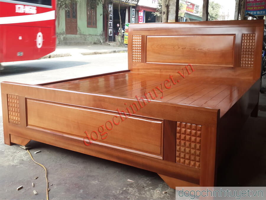 Đồ gỗ Thái Bình giường gỗ xoan đào